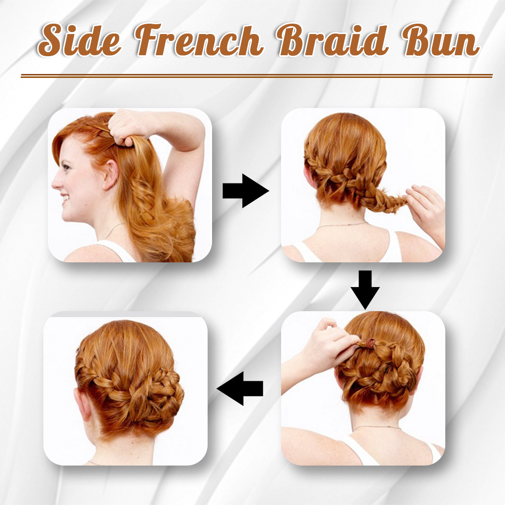 Side French Braid Bun