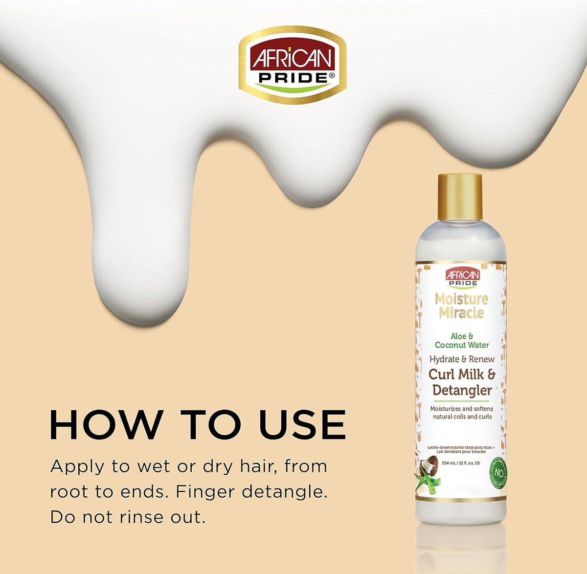 African Pride Moisture Miracle Aloe & Coconut Water Curl Milk & Detangler
