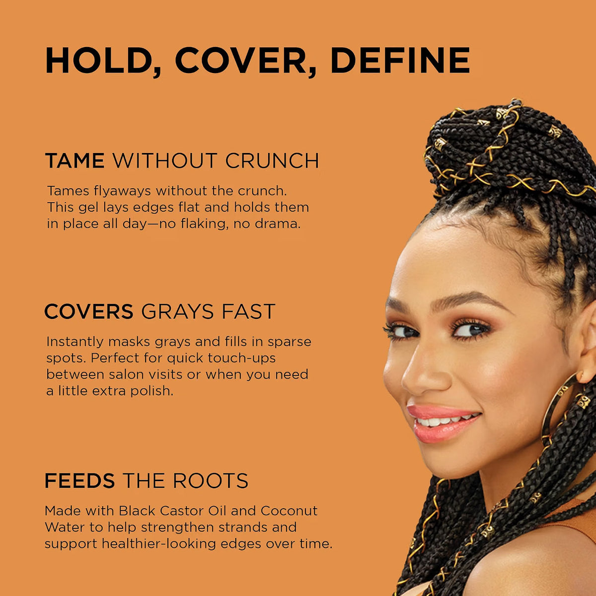 African Pride Black Castor Miracle Hold & Cover Edges
