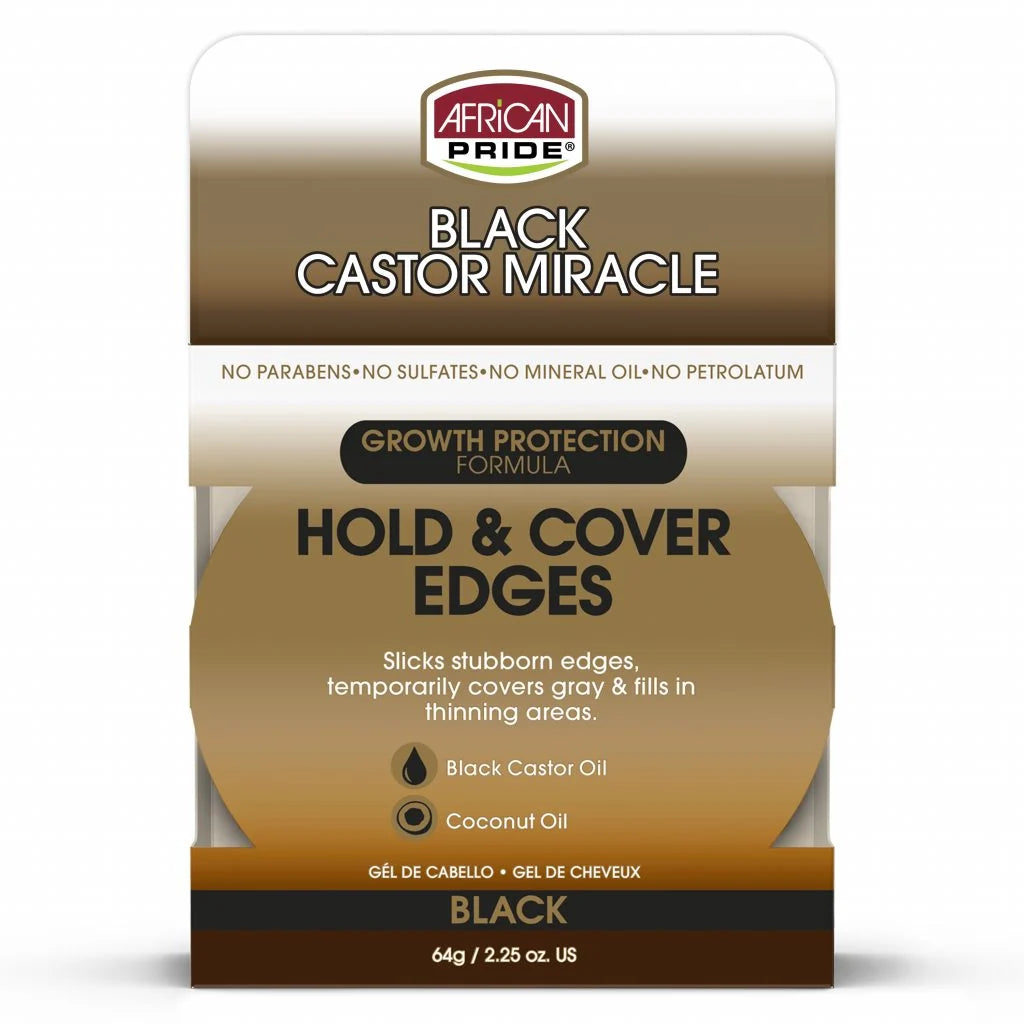 African Pride Black Castor Miracle Hold & Cover Edges