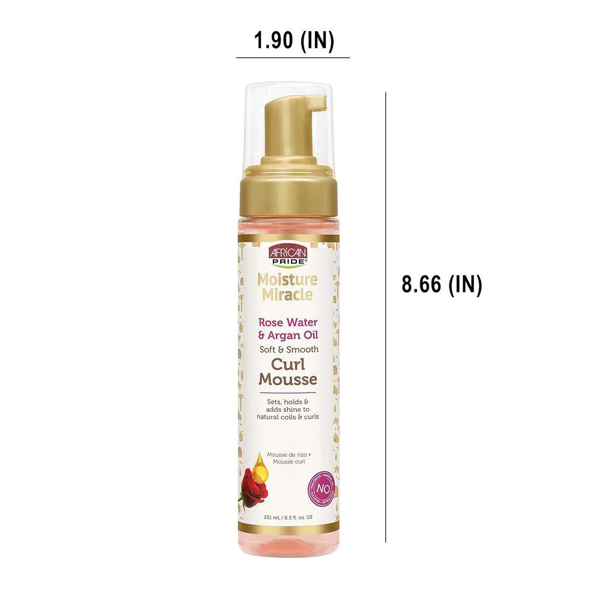 African Pride Moisture Miracle Rose Water And Argan Oil Curl Mousse