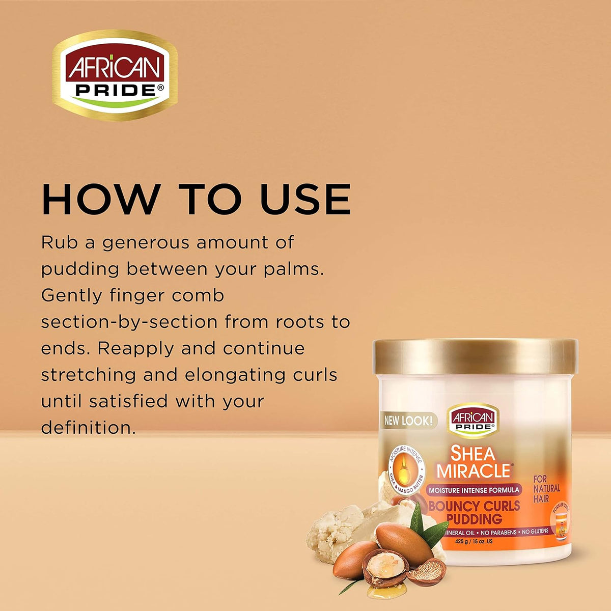 African Pride Shea Miracle Bouncy Curls Pudding