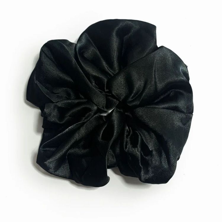 Afroani Black Oversized Satin Scrunchie