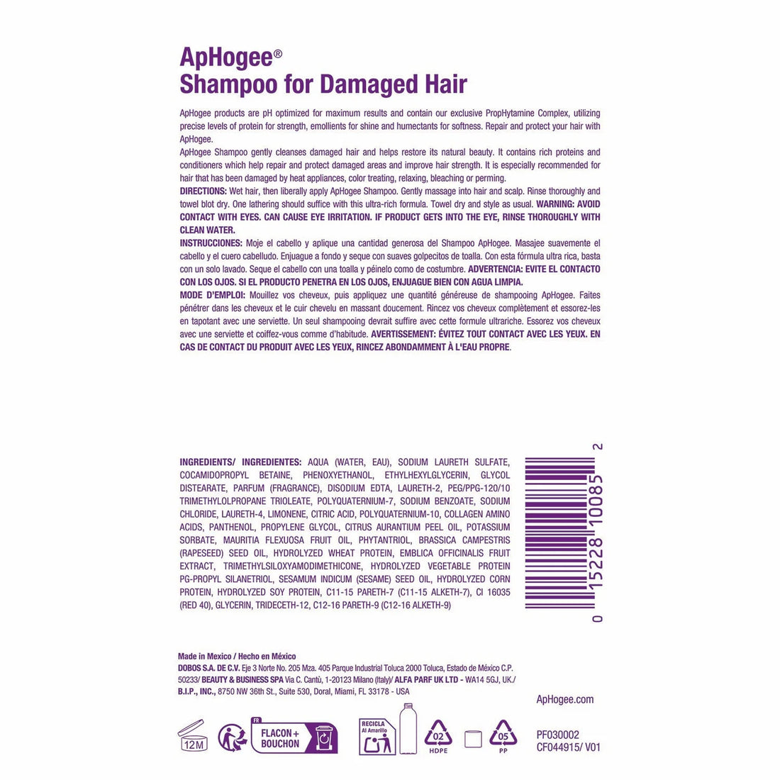 ApHogee Shampoo For Damaged Hair