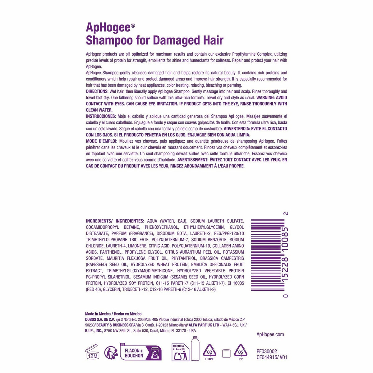 ApHogee Shampoo For Damaged Hair