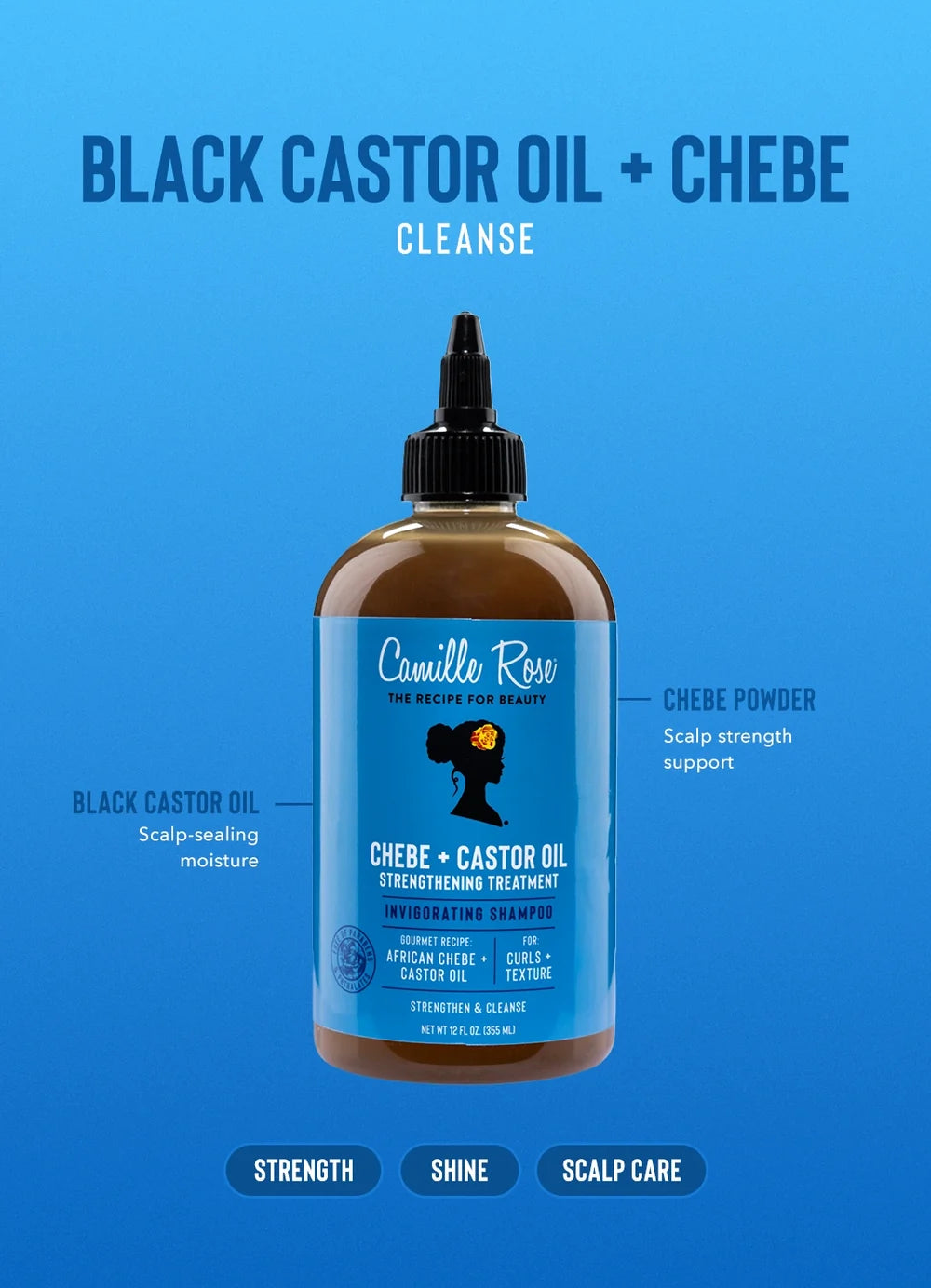 Camille Rose Black Castor Oil & Chebe Cleanse Shampoo