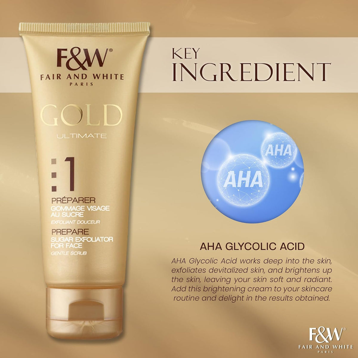 Fair & White Gold Prepare Brightening Cream With Aha