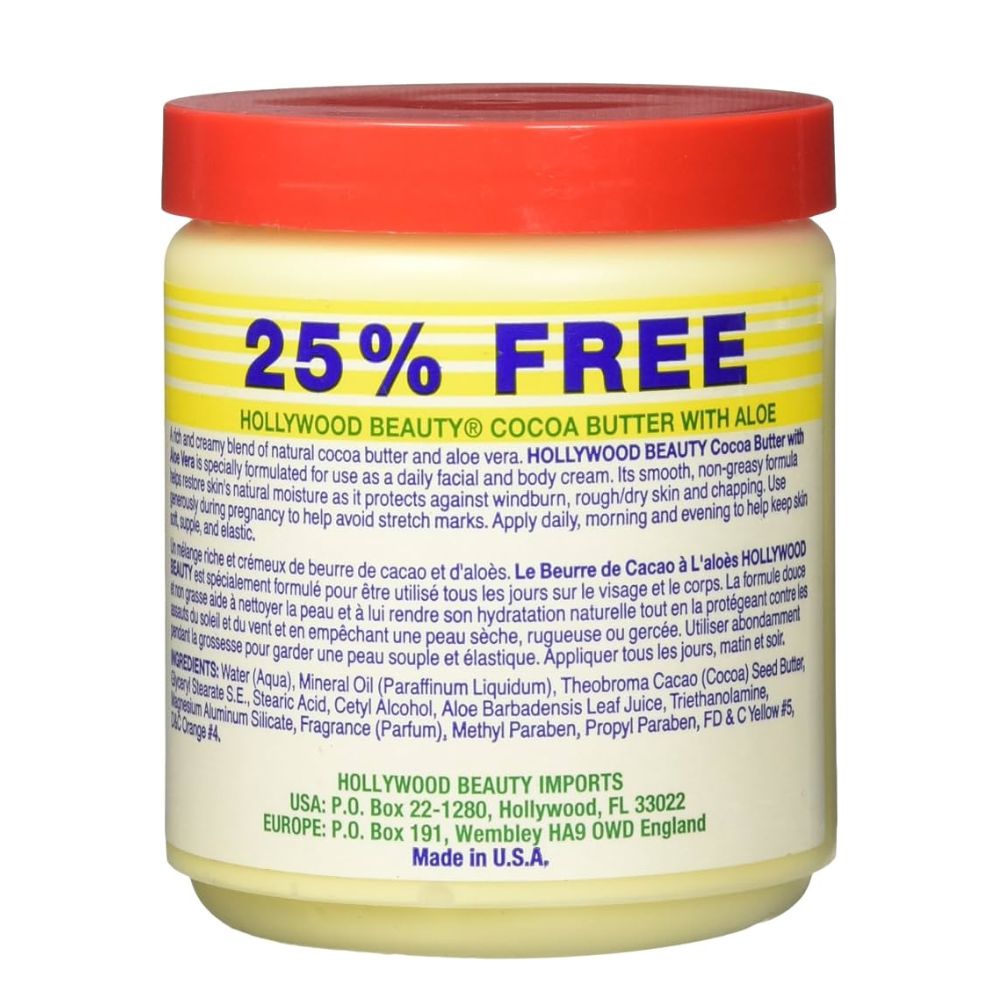 Hollywood Beauty Cocoa Butter Skin Creme With Aloe Vera
