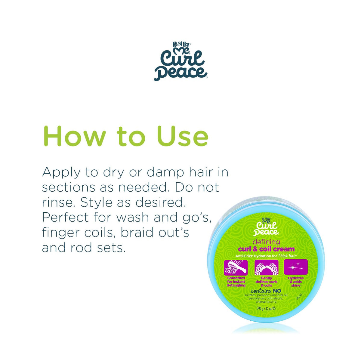 Just For Me Curl Peace Defining Curl & Coil Cream