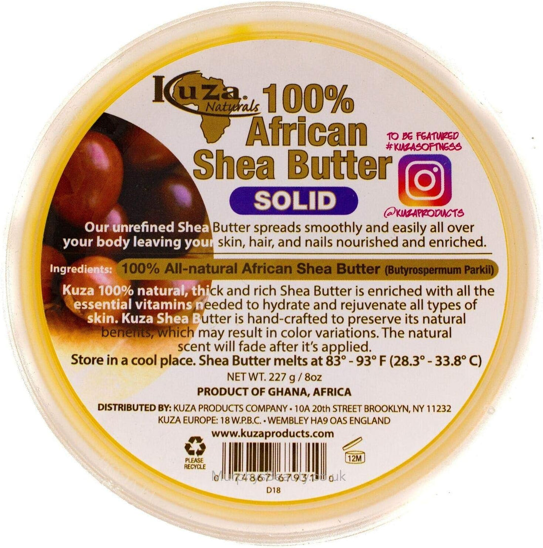 Kuza African Shea Butter White Solid