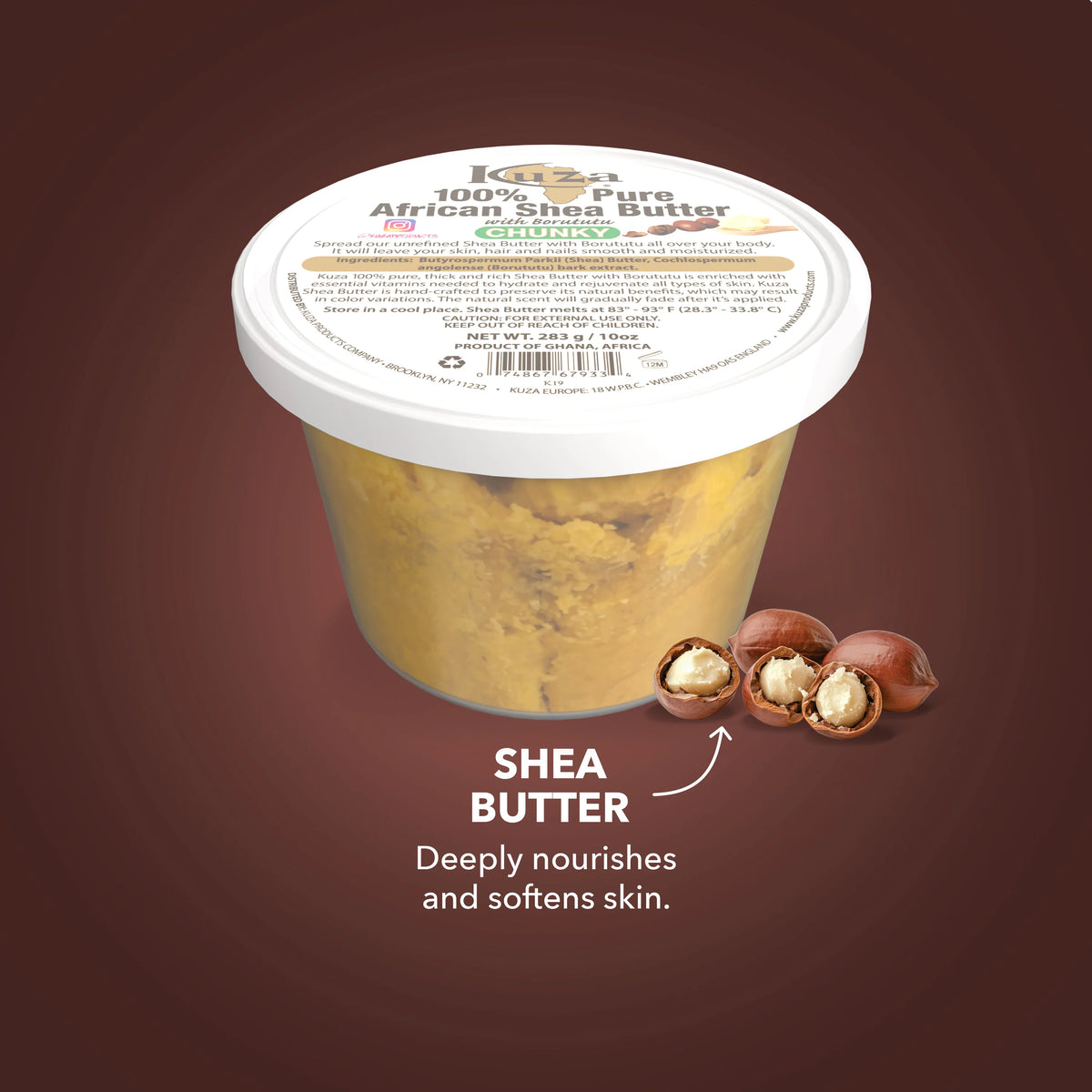 Kuza African Shea Butter Yellow Chunky