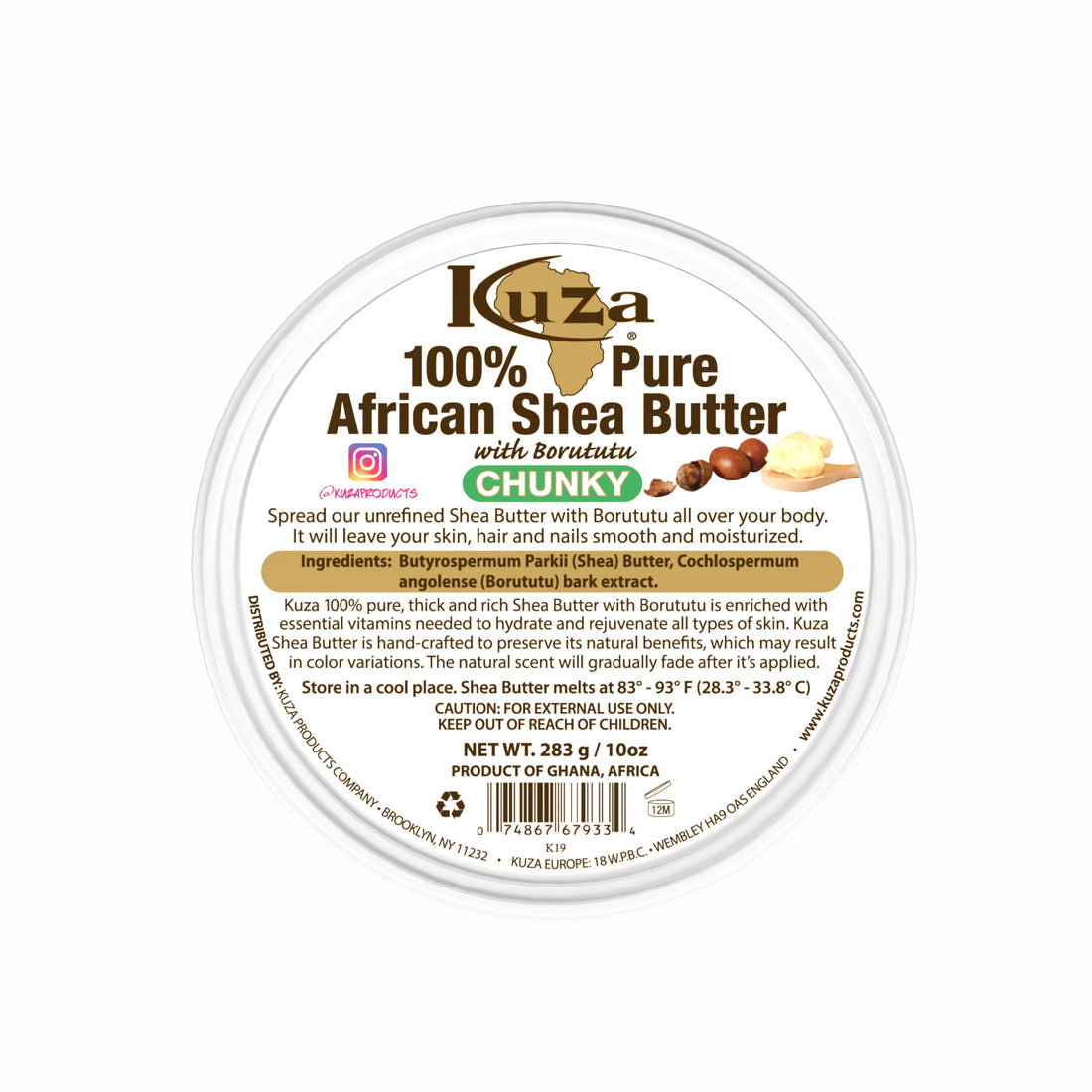 Kuza African Shea Butter Yellow Chunky