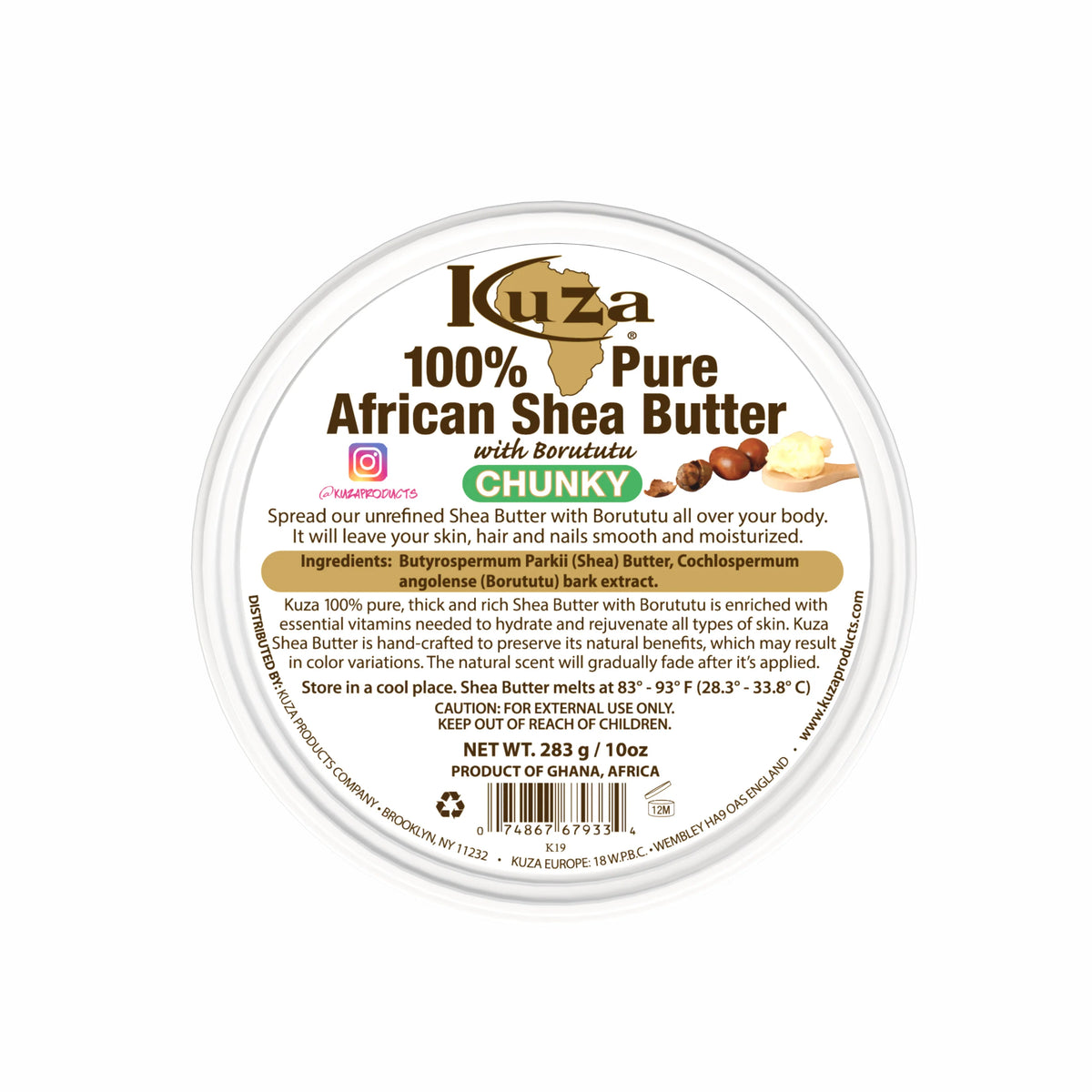 Kuza African Shea Butter Yellow Chunky