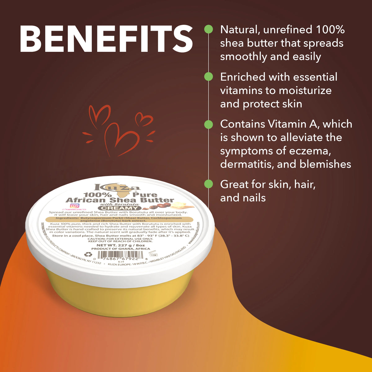 Kuza Naturals 100 African Shea Butter Yellow Creamy