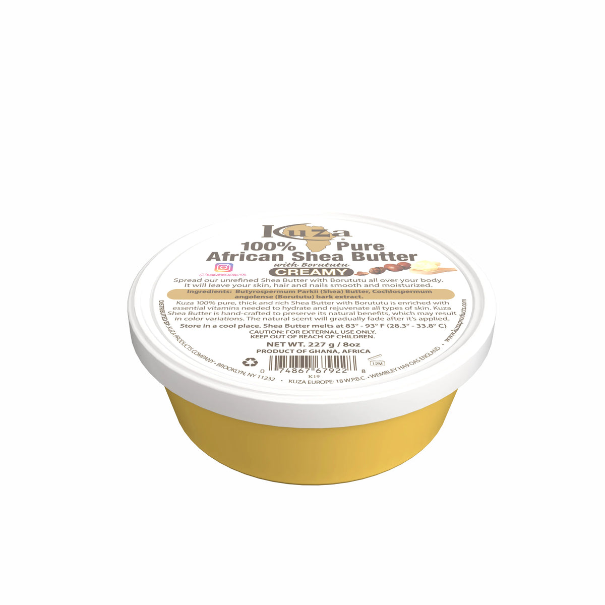 Kuza Naturals 100 African Shea Butter Yellow Creamy