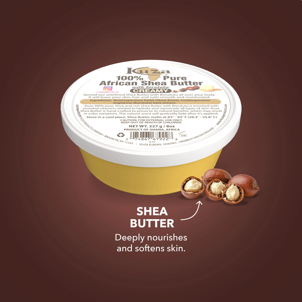 Kuza Naturals 100 African Shea Butter Yellow Creamy