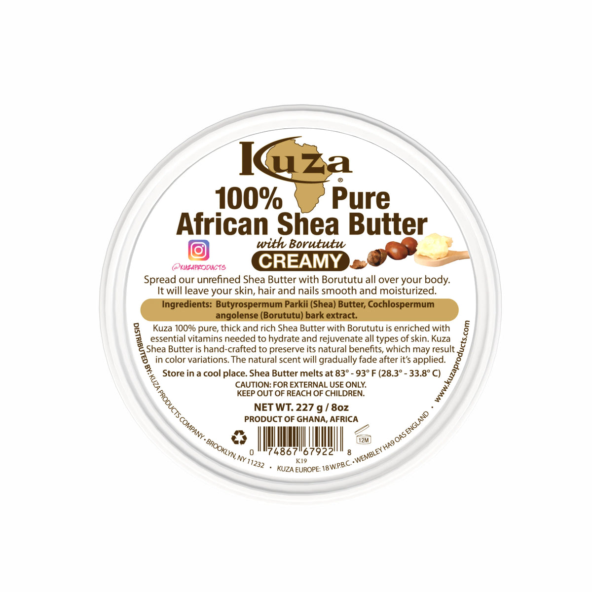 Kuza Naturals 100 African Shea Butter Yellow Creamy