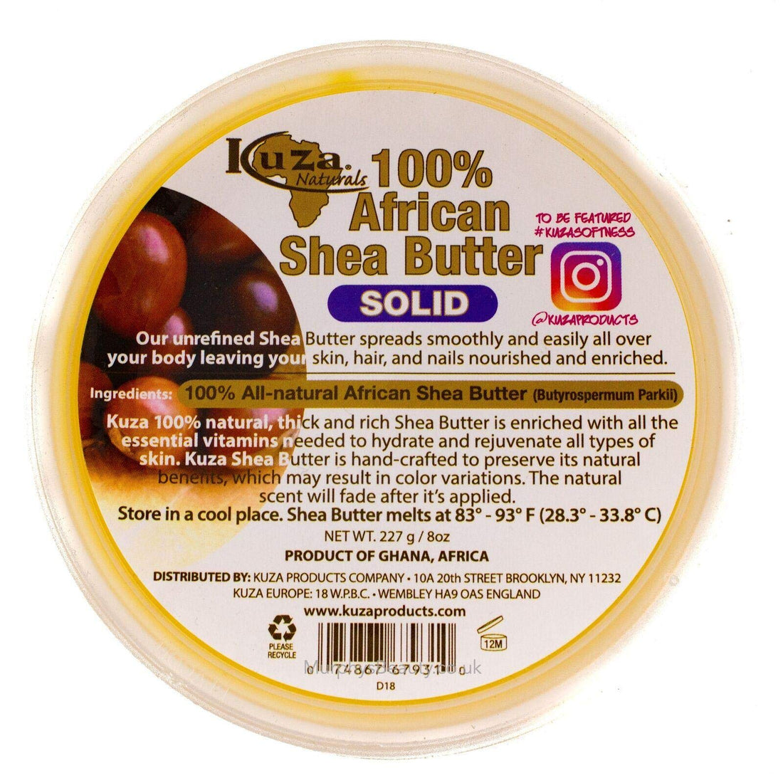 Kuza African Shea Butter Yellow Solid