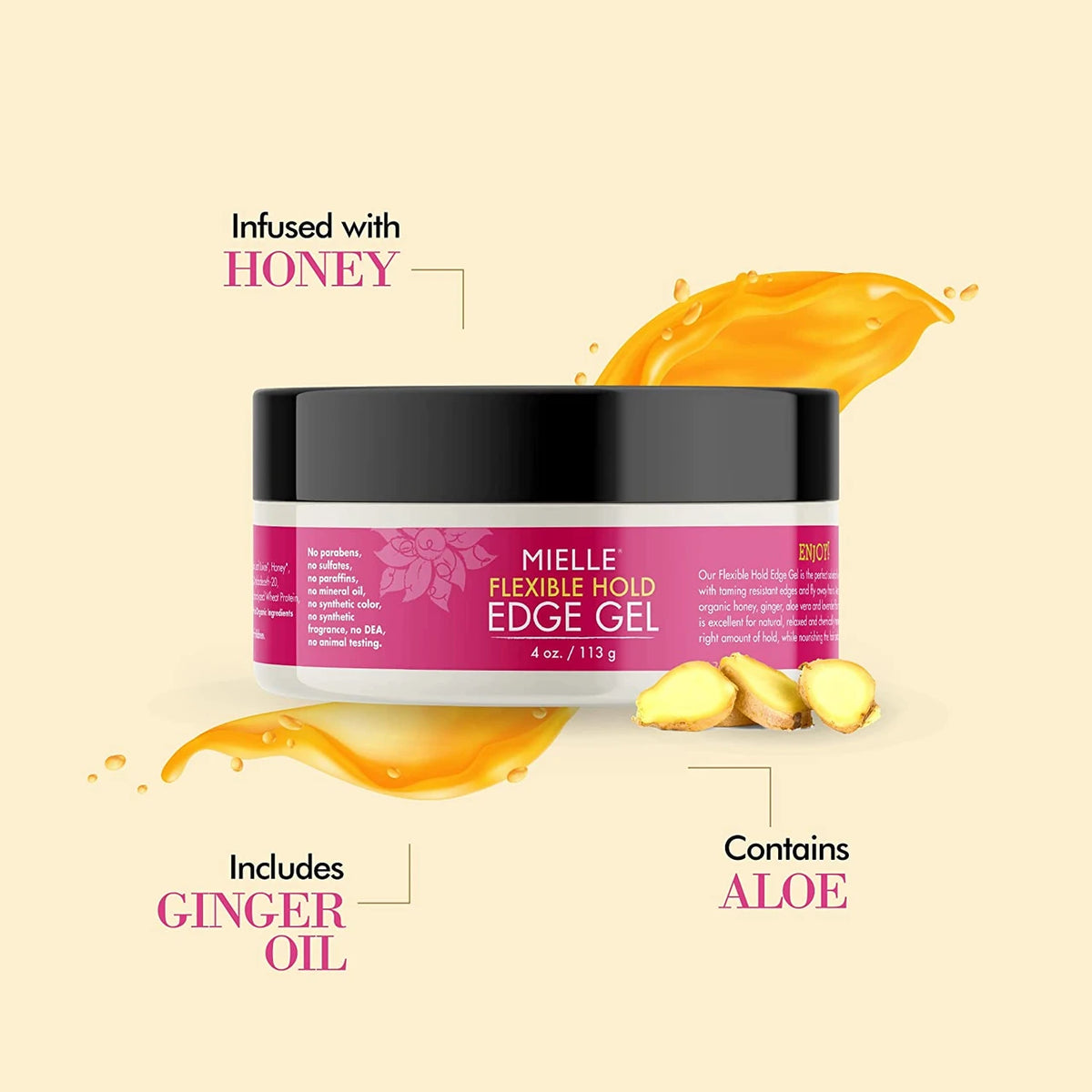 Mielle Organics Honey And Ginger Edge Gel - Flexible Hold