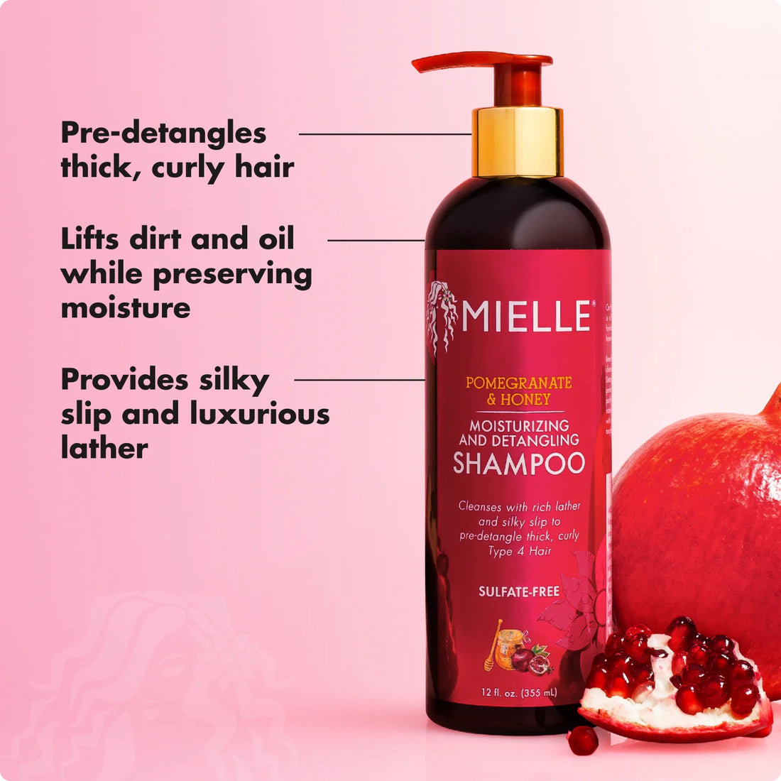 Mielle Organics Pomegranate And Honey Moisturizing And Detangling Shampoo