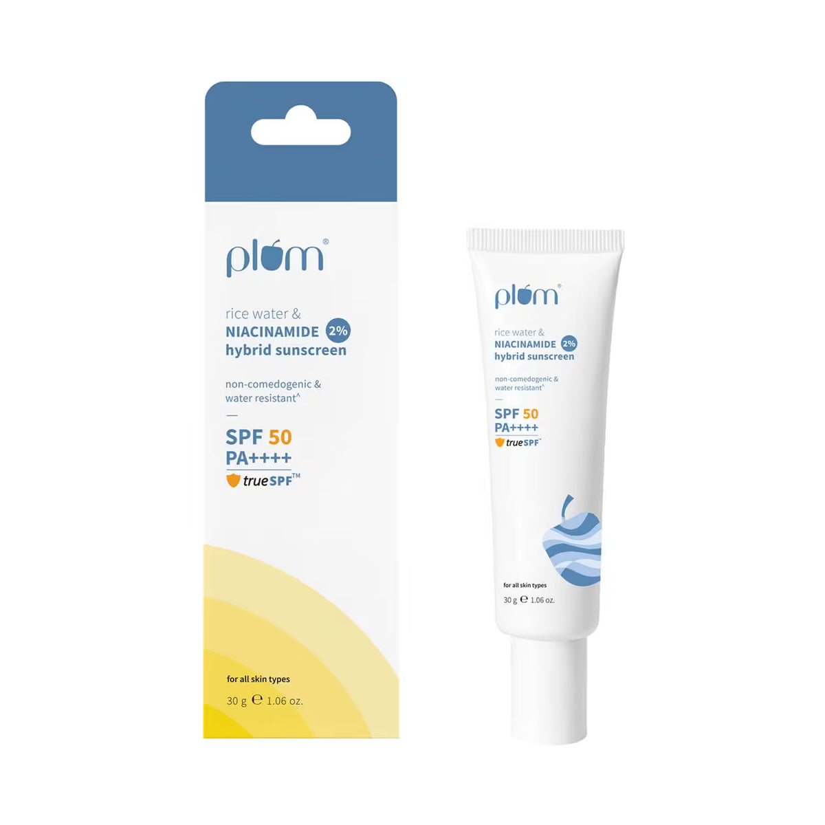 Plum 2% Niacinamide & Rice Water SPF 50 PA+++ Hybrid Sunscreen