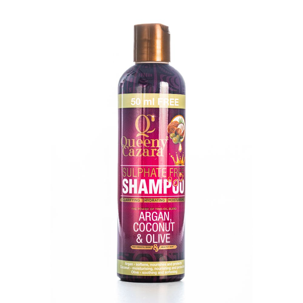 Queeny Cazara Argan, Coconut & Olive Oil Sulfate-Free Shampoo
