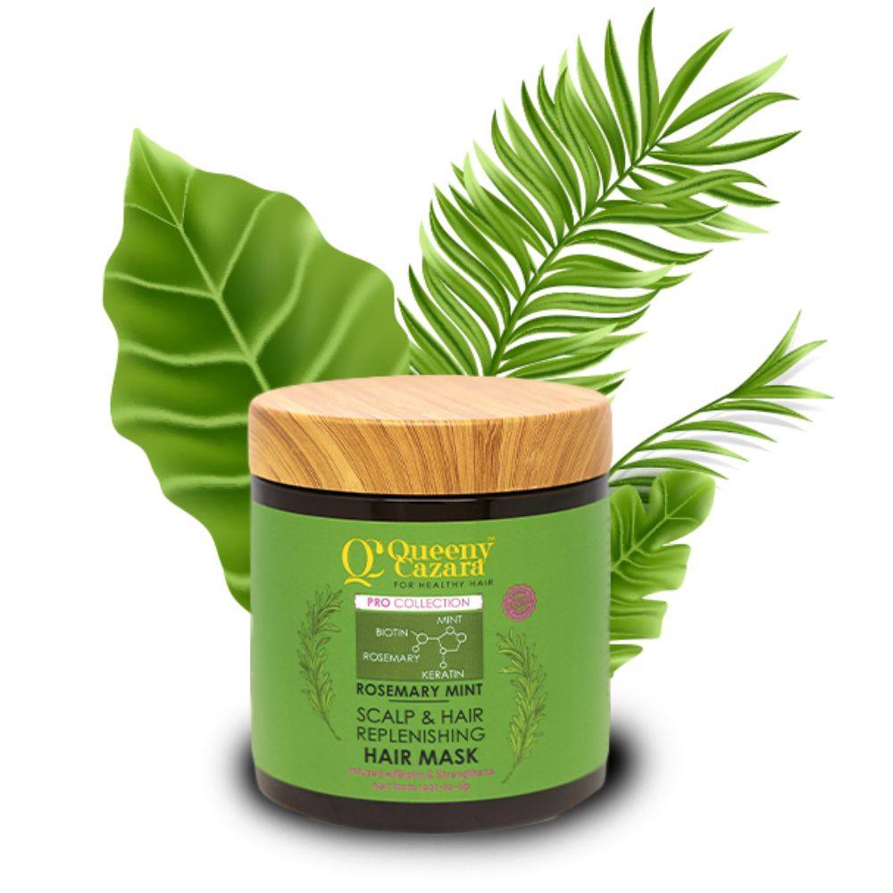 Queeny Cazara Rosemary Mint Scalp & Hair Replenishing Hair Mask