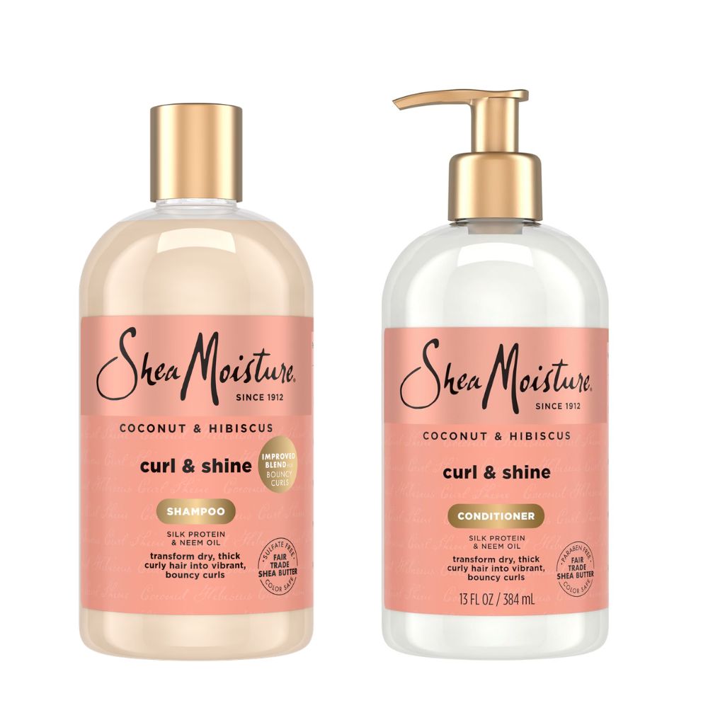Shea Moisture Coconut & Hibiscus Curl & Shine Shampoo & Conditioner Duo Pack