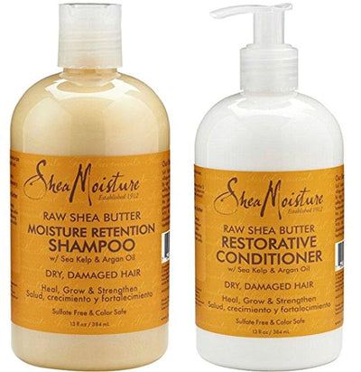 Shea Moisture Raw Shea Butter Moisture Retention Shampoo + Restorative Conditioner Duo Pack