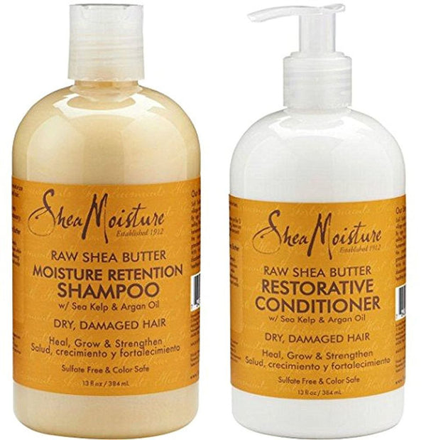 Shea Moisture Raw Shea Butter Moisture Retention Shampoo + Restorative Conditioner Duo Pack