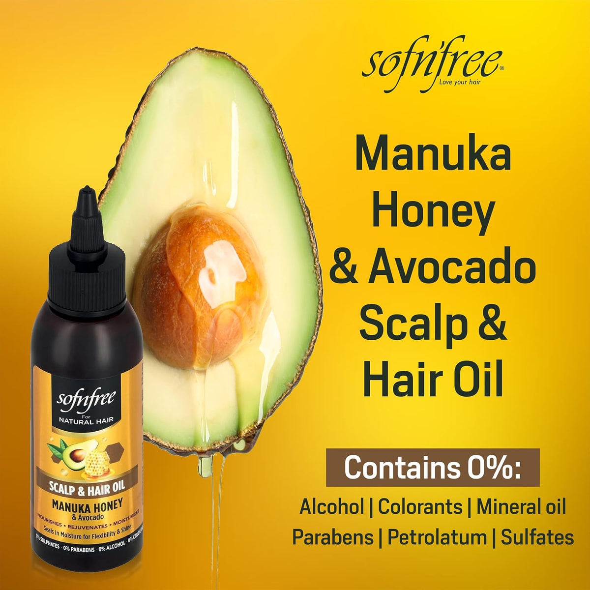 Sofn'Free For Natural Hair Manuka Honey and Avocado Hair & Scalp Oil