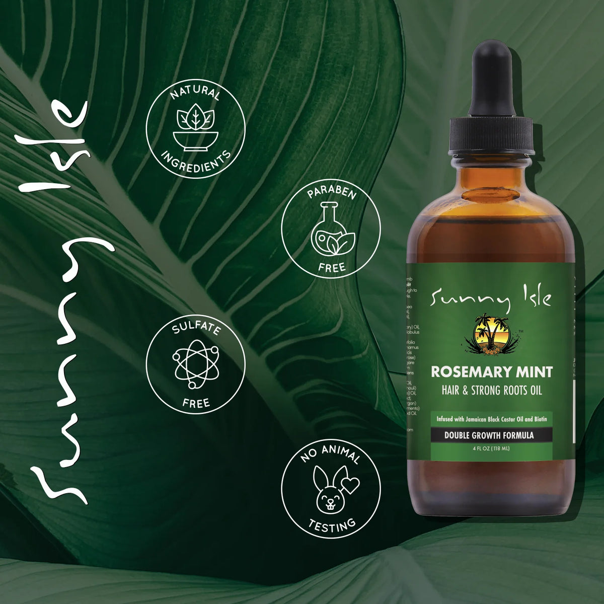 Sunny Isle Rosemary Mint Hair And Strong Roots Oil
