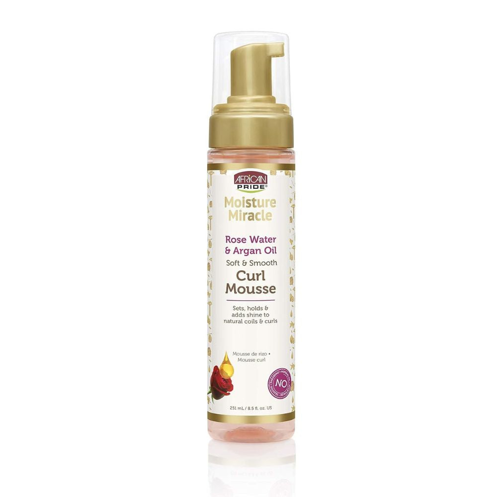African Pride Moisture Miracle Rose Water And Argan Oil Curl Mousse