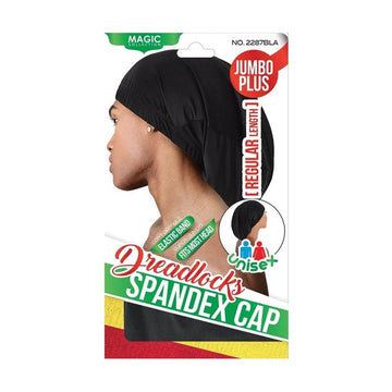 Magic Collection Dreadlock Spandex Cap Jumbo Plus Black 2287bla