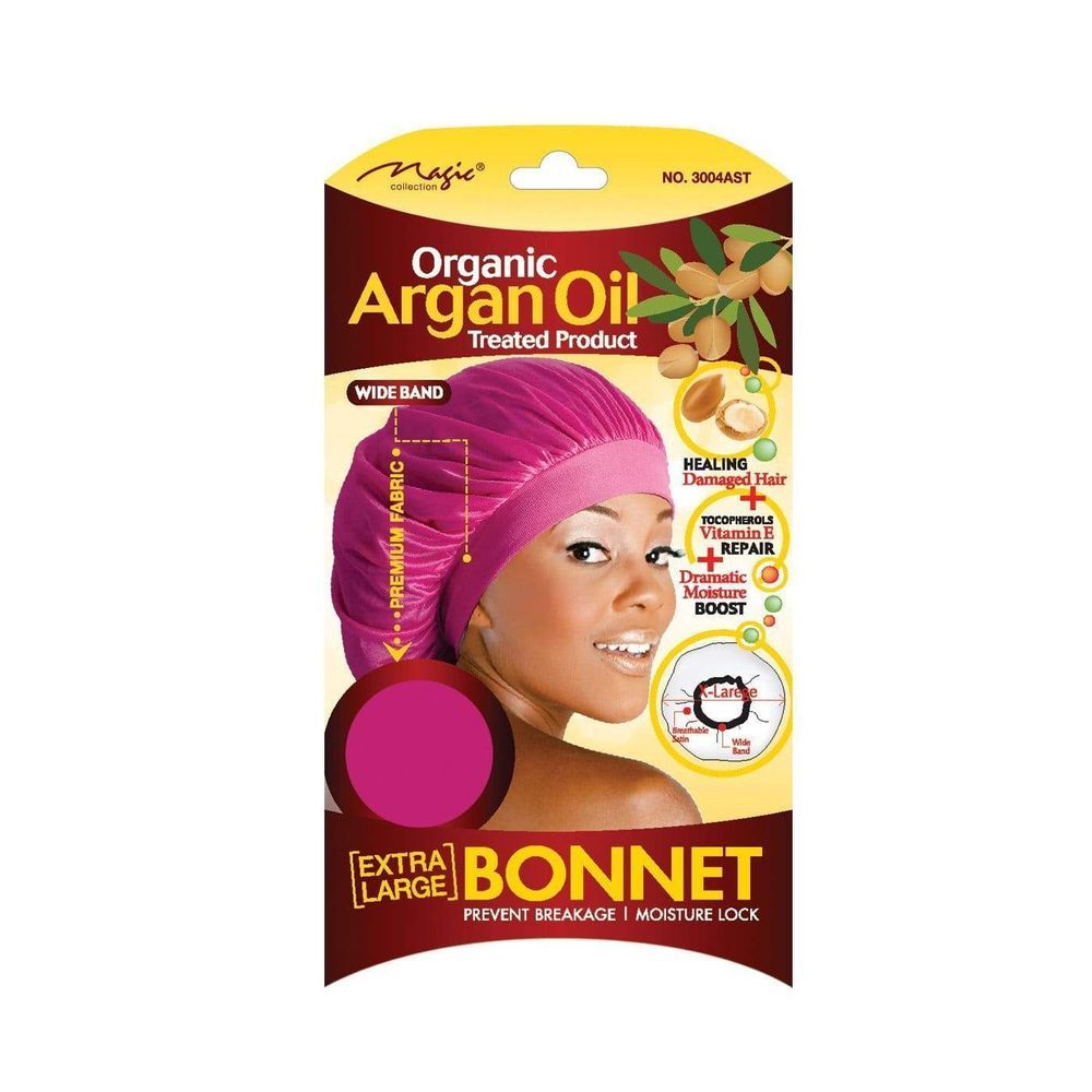 Magic Collection Organic Argan Oil Extra Large Bonnet Assorted Color 3004ast