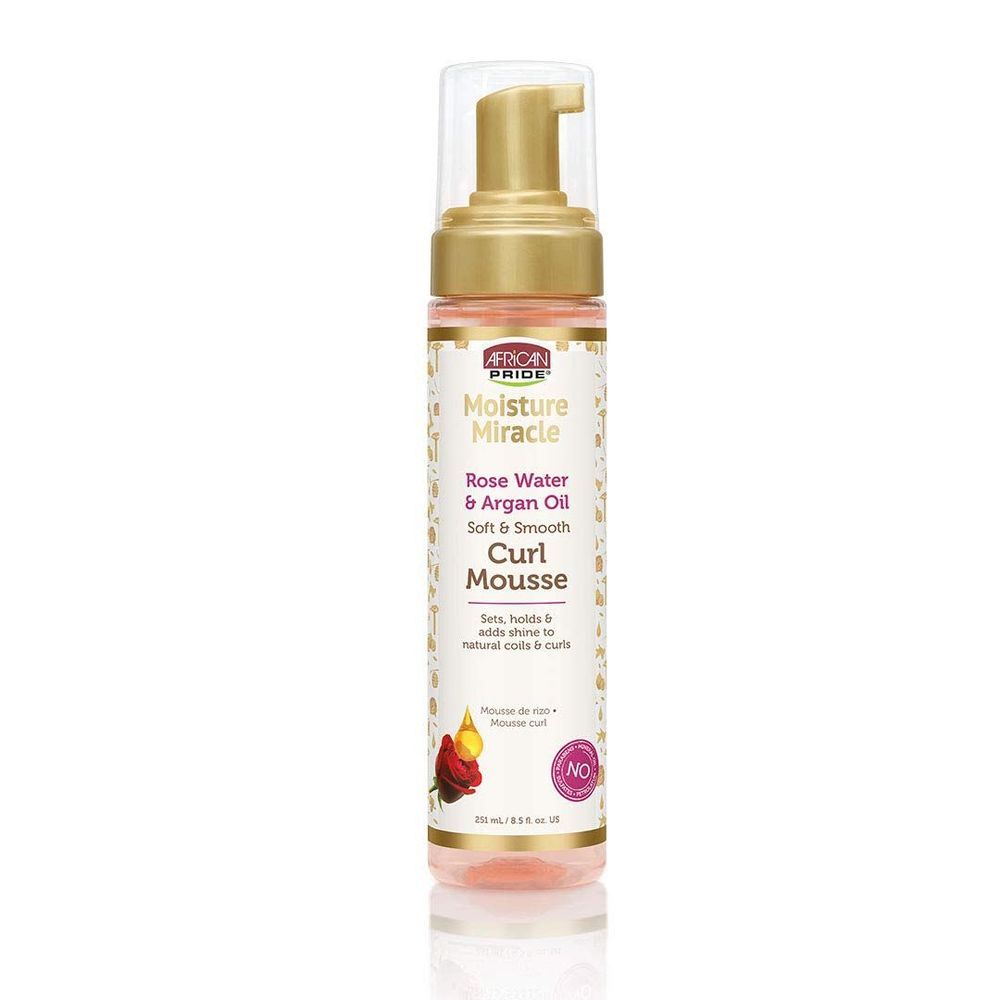 African Pride Moisture Miracle Rose Water And Argan Oil Curl Mousse