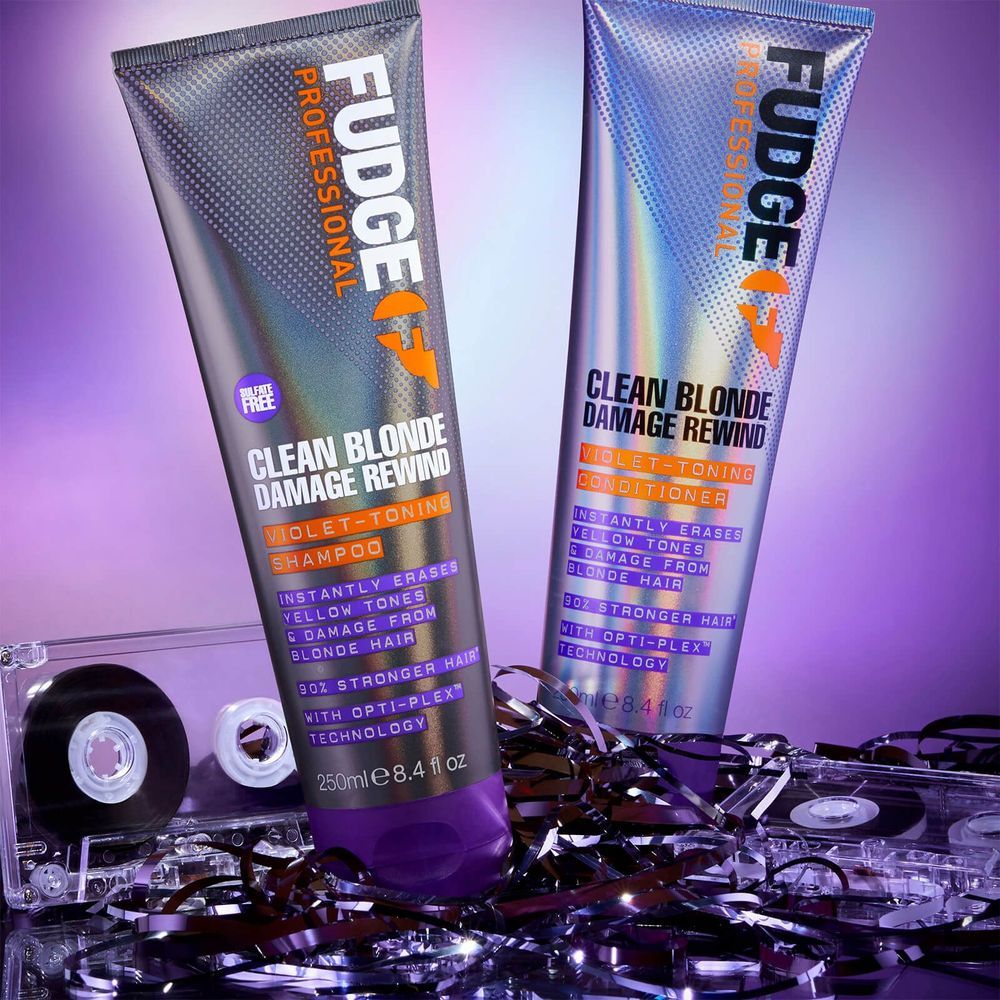 Fudge Clean Blonde Damage Rewind Violet Toning Shampoo