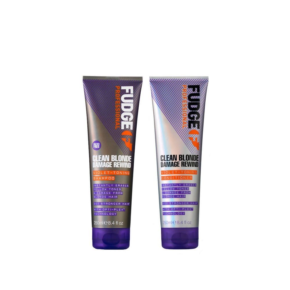 Fudge Clean Blonde Damage Rewind Violet Toning Shampoo & Conditioner