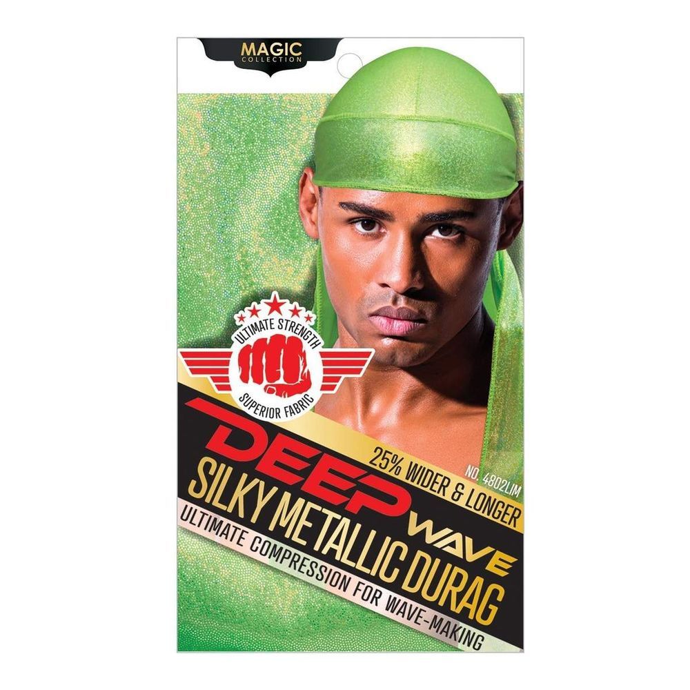 Magic Collection Deep Wave Silky Metallic Durag Lime