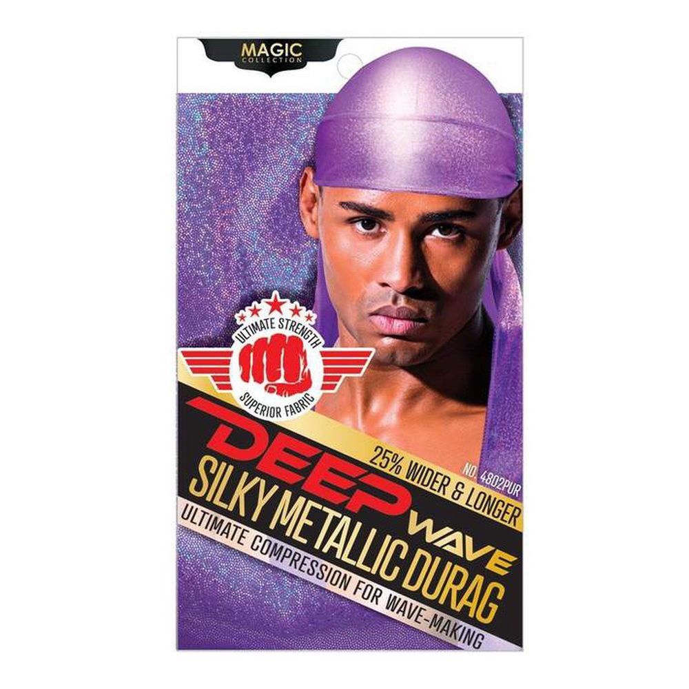 Magic Collection Deep Wave Silky Metallic Durag Purple
