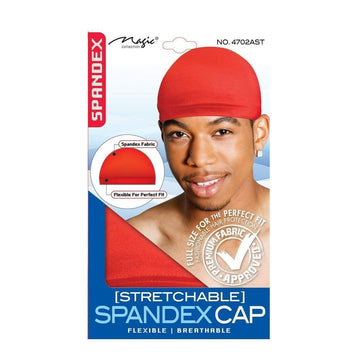 Magic Collection Men's Plain Spandex Skull Cap 4702Ast