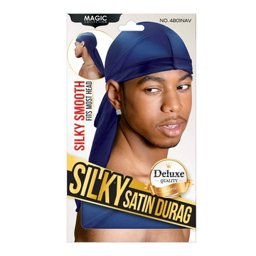 Magic Collection Men's Silky Satin Durag Navy 4801nav