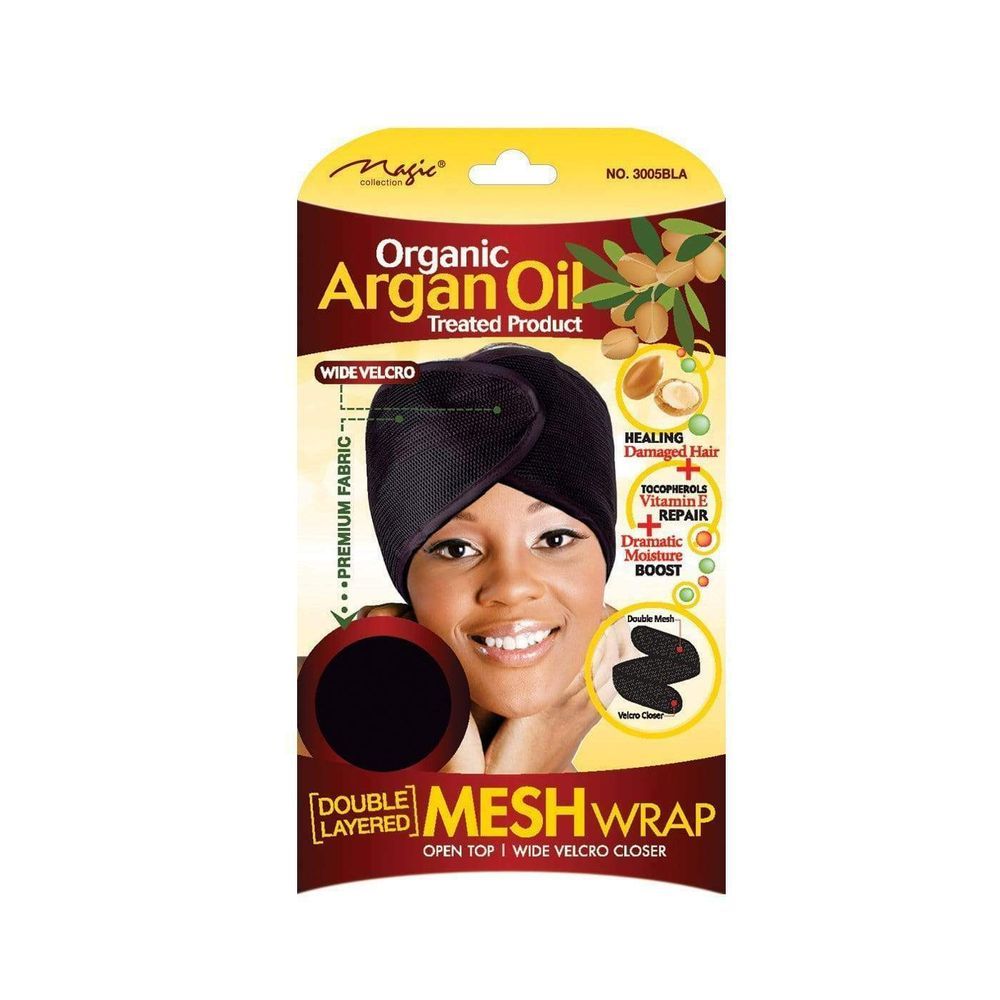 Magic Collection Women's Organic Argan Oil Treated Mesh Wrap3005Bla