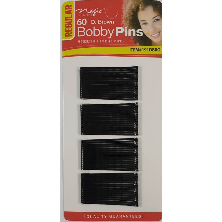 Magic Collection 60 Regular Bobby Pins Dark Brown