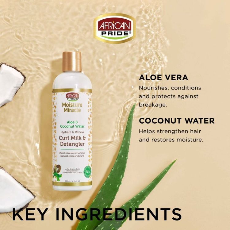 African Pride Moisture Miracle Aloe & Coconut Water Curl Milk & Detangler