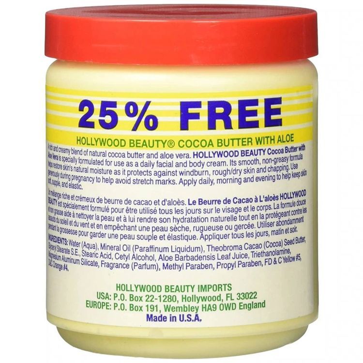 Hollywood Beauty Cocoa Butter Skin Creme With Aloe Vera