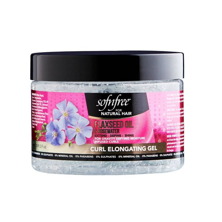 Sofn'Free For Natural Hair Flaxseed and Rosewater Curl Elongating Gel
