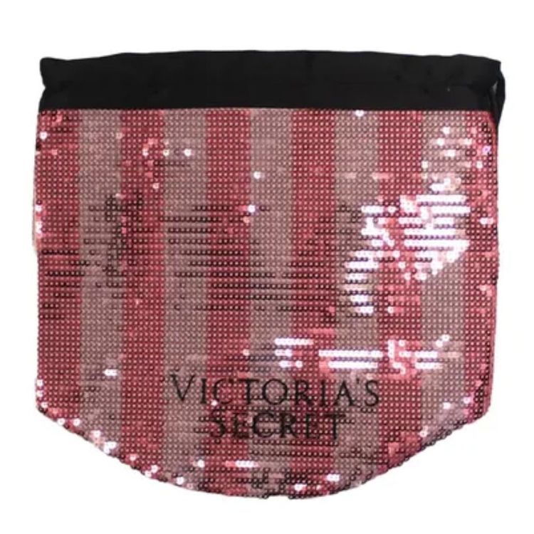 Victoria's Secret Silver Sequin Drawstring Shoulder Bag