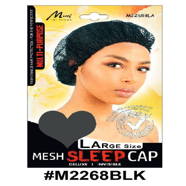 Murry Large Mesh Sleep Cap Black M2268blk