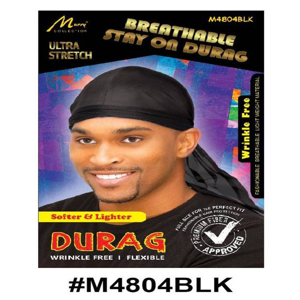 Murry Breathable Stay On Durag Black M4804blk